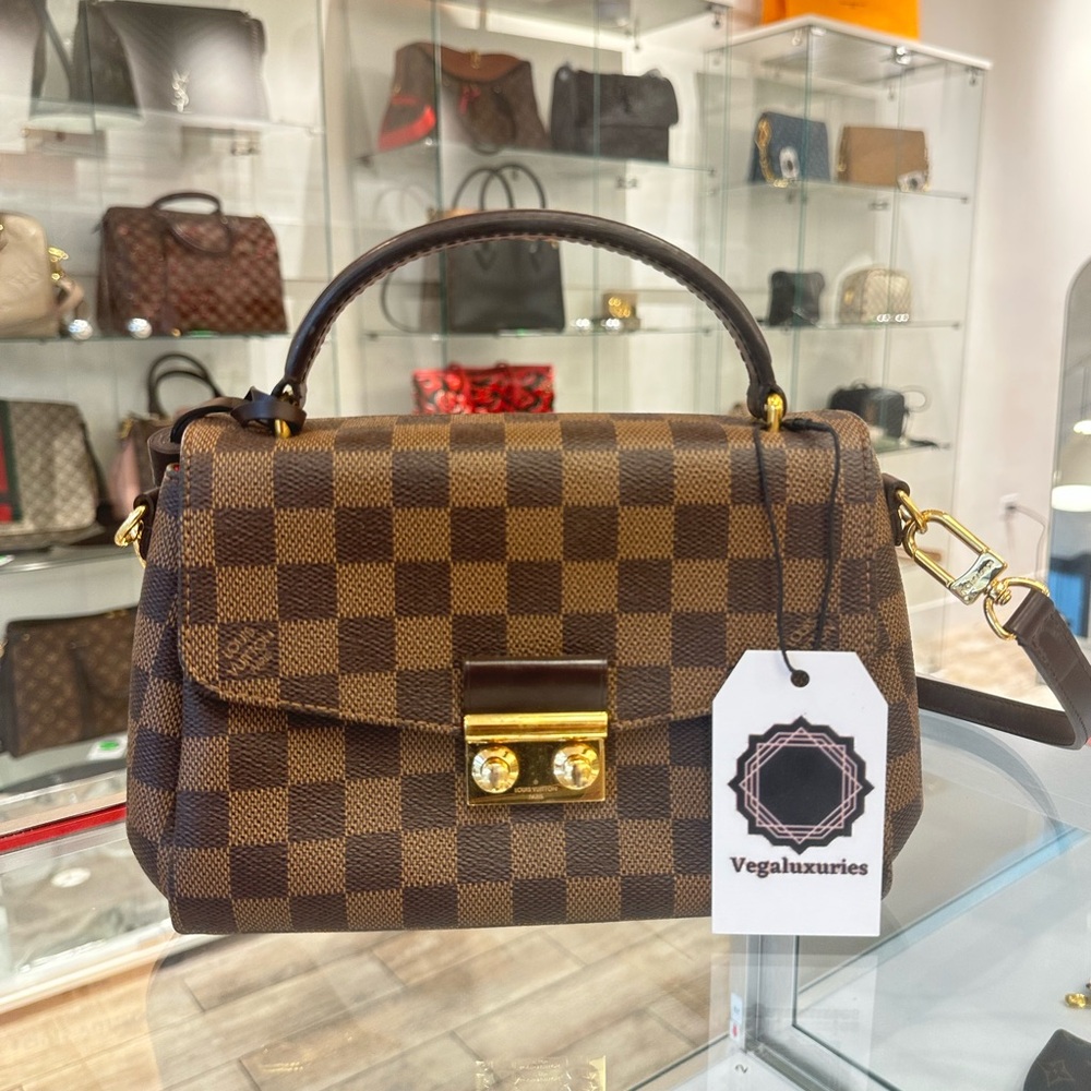 Checkered Brown Handbag